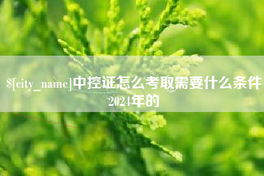 格尔木中控证怎么考取需要什么条件2024年的